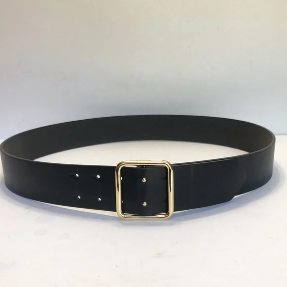 Black Gold Wide Band Vegan Leather Belt size XXL - Picture 10 of 12